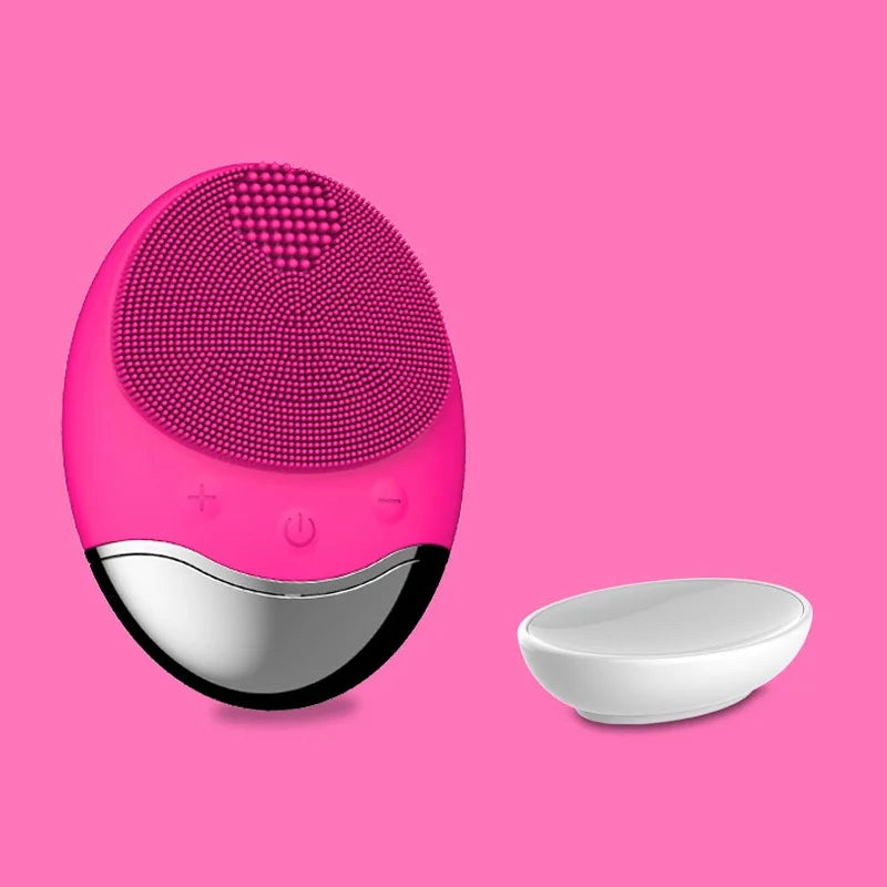 YUNChi Sonic Electric Facial Cleansing Brush – IPX7 Silicone Facial Cleansing Brush SWANS Red