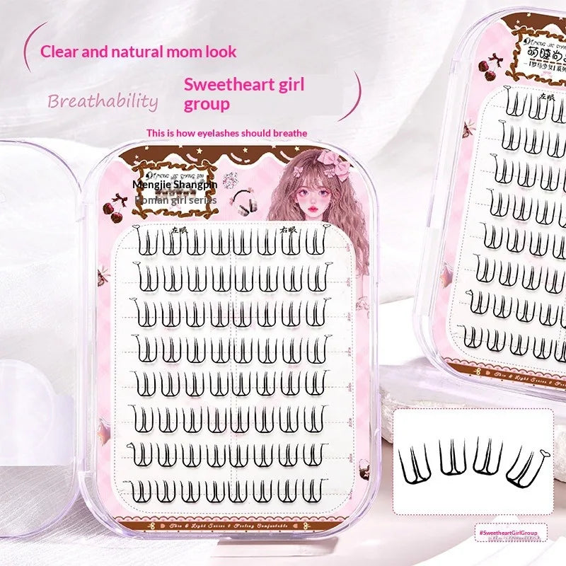 Self-Adhesive Korean Wispy Lash Clusters – No Glue Needed False Eyelash Clusters SWANS