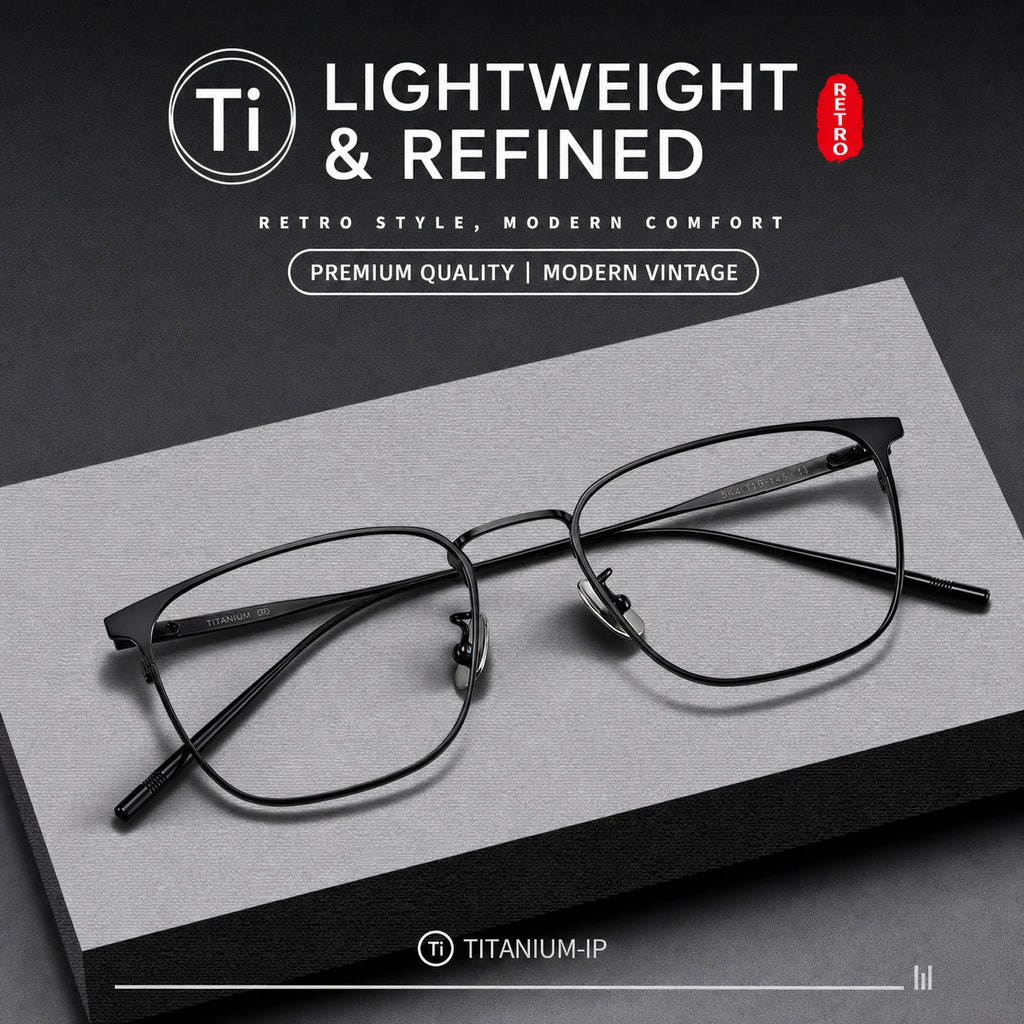 Pure Titanium Square Full Rim Eyeglass Frames – Unisex Eyeglass Frames SWANS