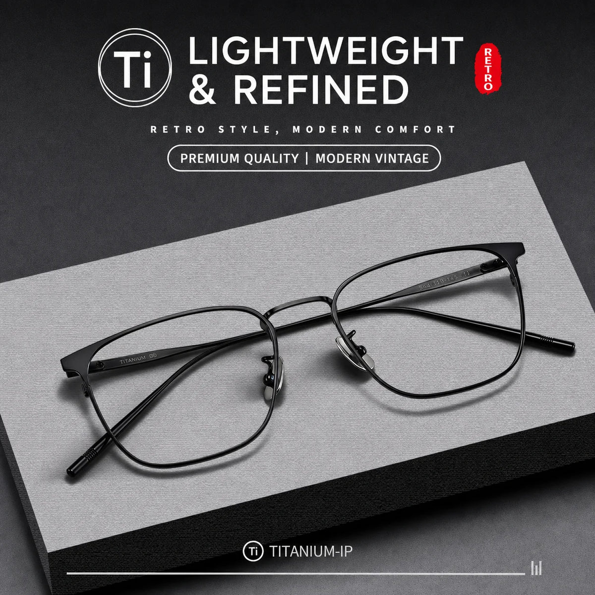 Pure Titanium Square Full Rim Eyeglass Frames – Unisex Eyeglass Frames SWANS
