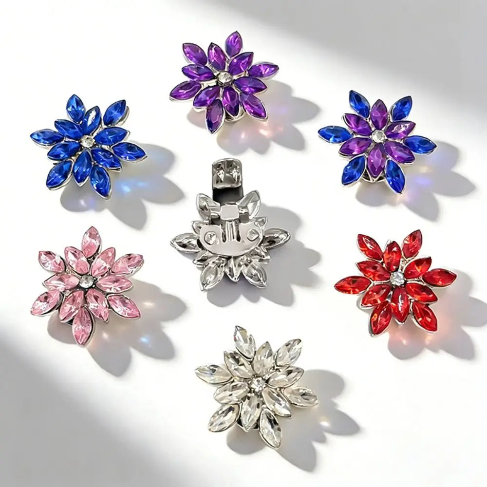 Rhinestone Snowflake Shoe Clips – Removable Charm Buckle Pair Shoe Clip Charm SWANS