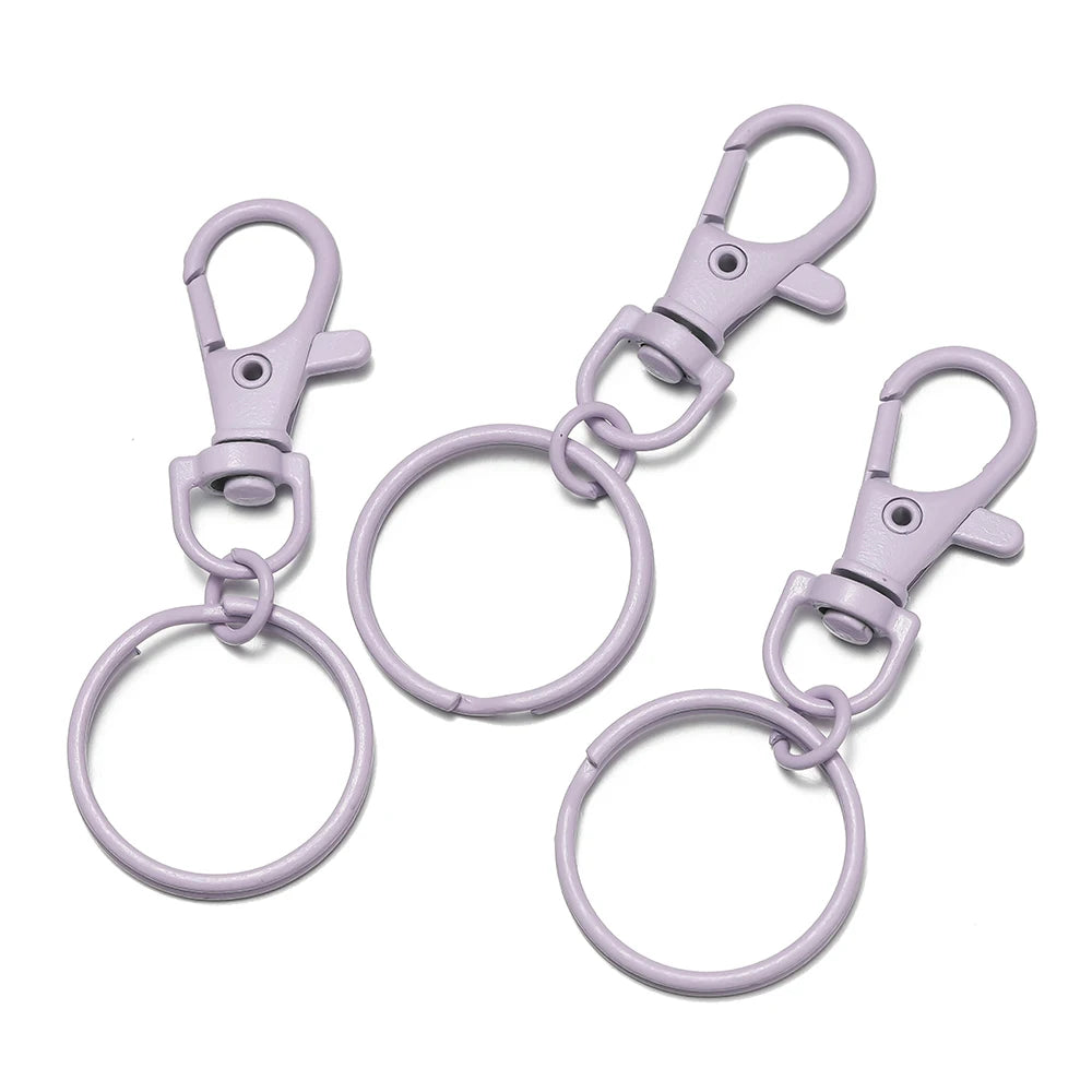 Multicolor Lobster Clasp Keyring Hooks with Adjustable Buckle Jewelry Findings SWANS Light purple 5pcs