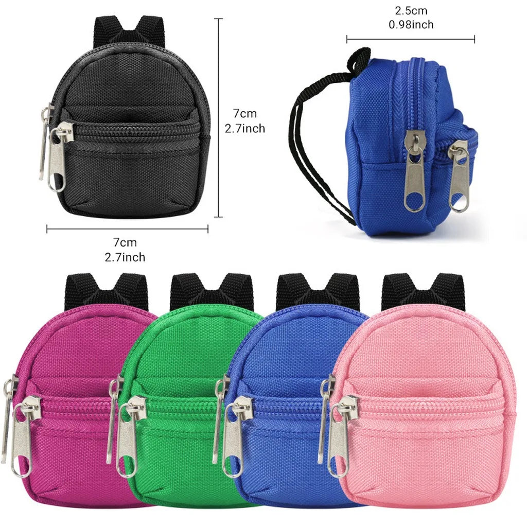 Mini Backpack Coin Purse – Double Zipper Pouch with Key Ring Coin Purse SWANS