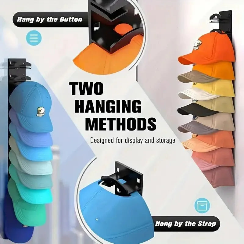 Wall Mounted Hat Rack – Holds 18 Caps | Multi-Layer Shelf Wall Hat Rack SWANS
