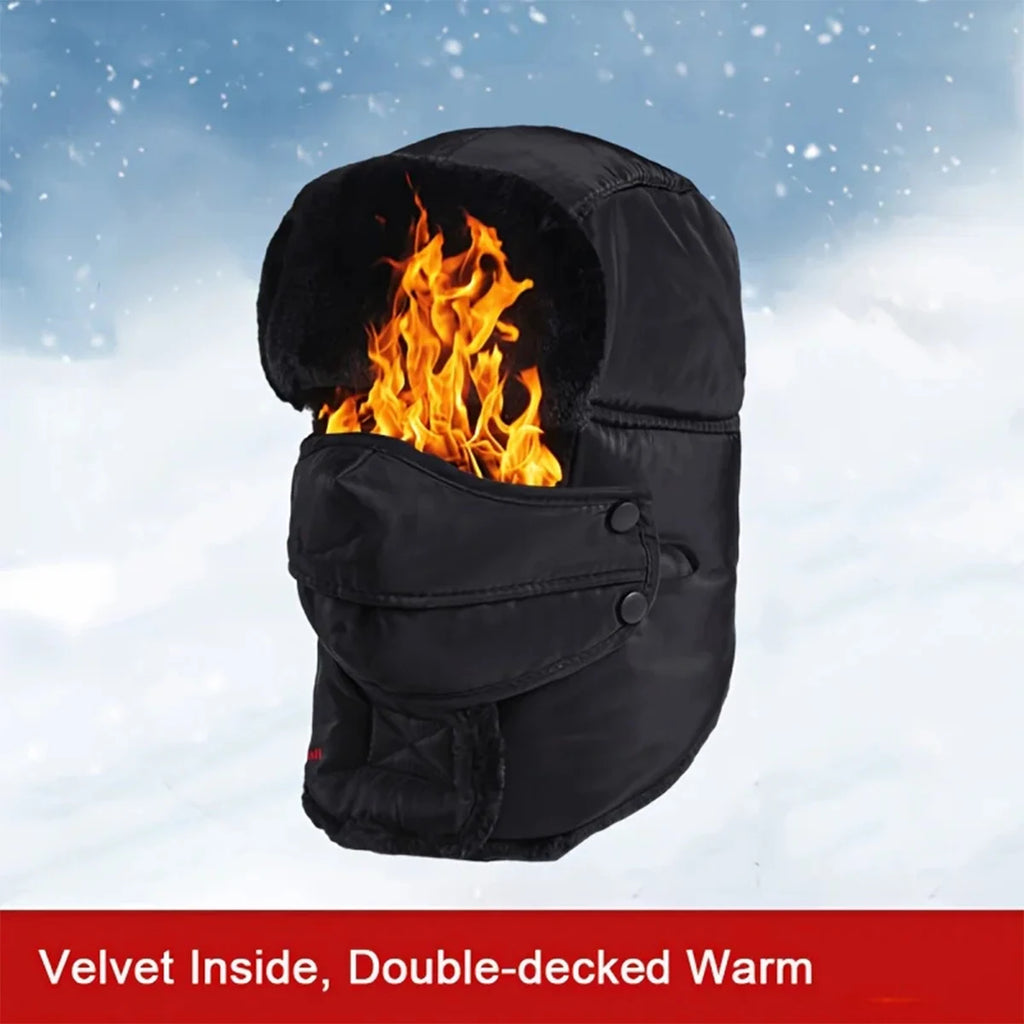 Windproof Winter Bomber Hat – Unisex Russian Trapper Snow Cap Winter Bomber Hat SWANS