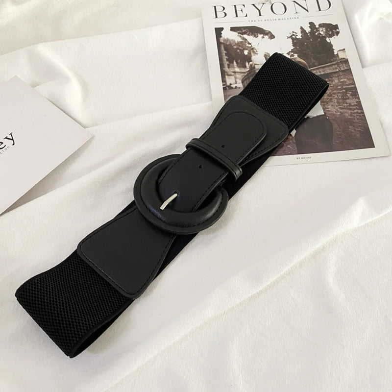 Women's Wide Elastic Waist Belt – Korean Fashion Cummerbund Wide Waist Belt SWANS