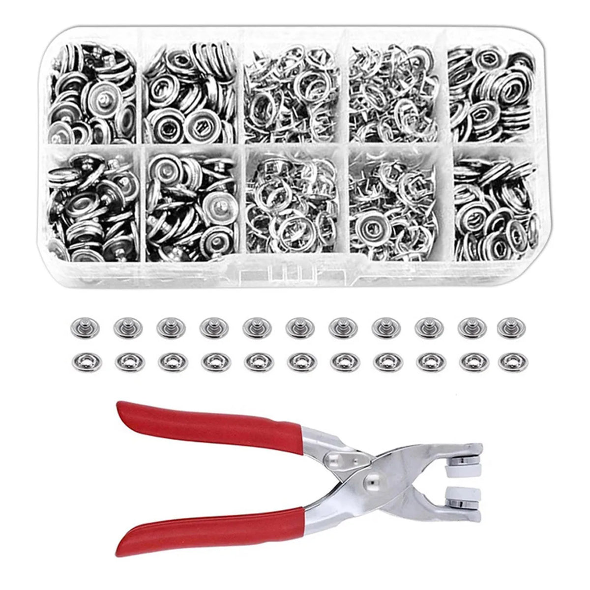Metal Snap Fastener Kit with Plier Tool – 50/100 Set Colorful Snap Fastener Kit SWANS