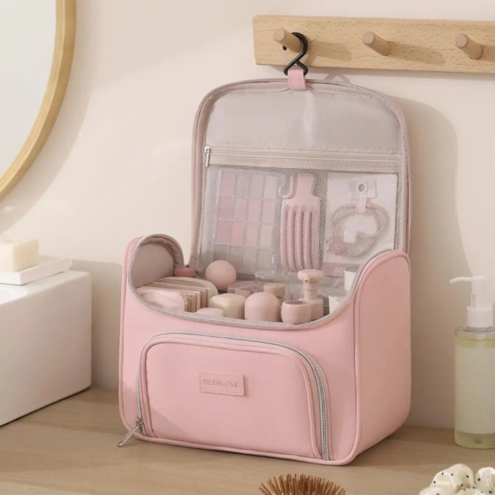 Multi-Compartment Travel Makeup Bag | Zipper Cosmetic Organizer Cosmetic Organizer Bag SWANS