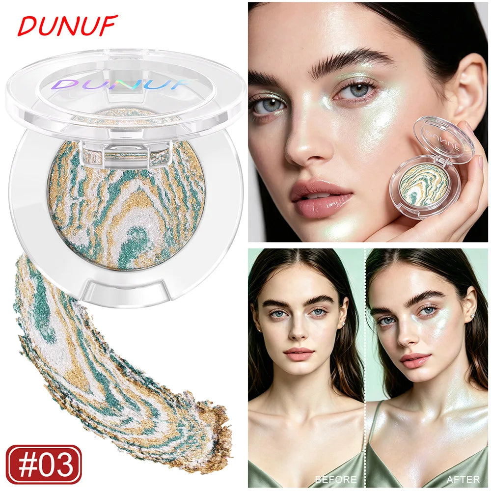 Shimmer Marble Highlighter Palette – 4-in-1 Bronzer & Eyeshadow Highlighter Palette SWANS DU6SGG-03