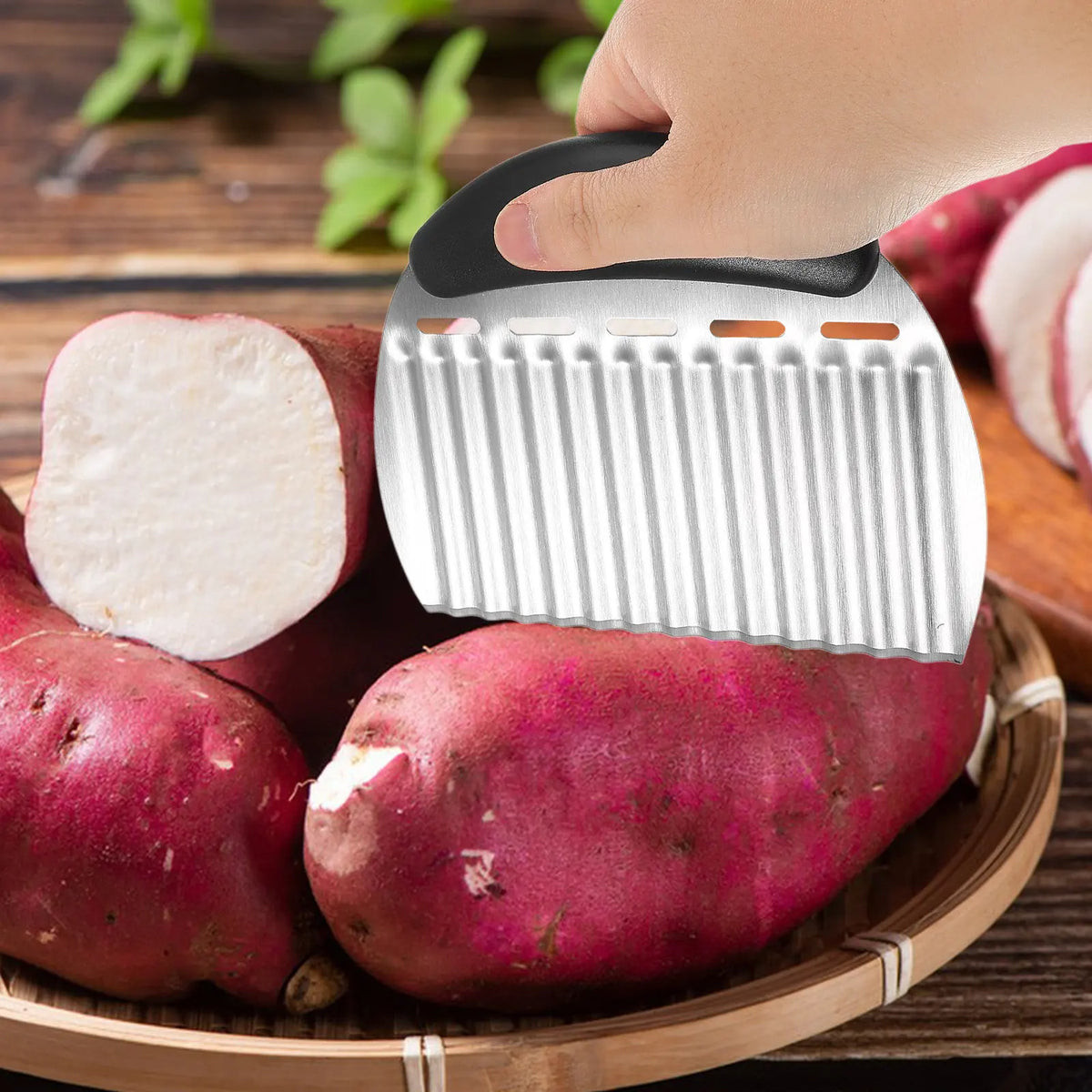 SWANS Wave Potato Slicer – Crinkle Chopper for Fries & Chips Vegetable Slicer SWANS