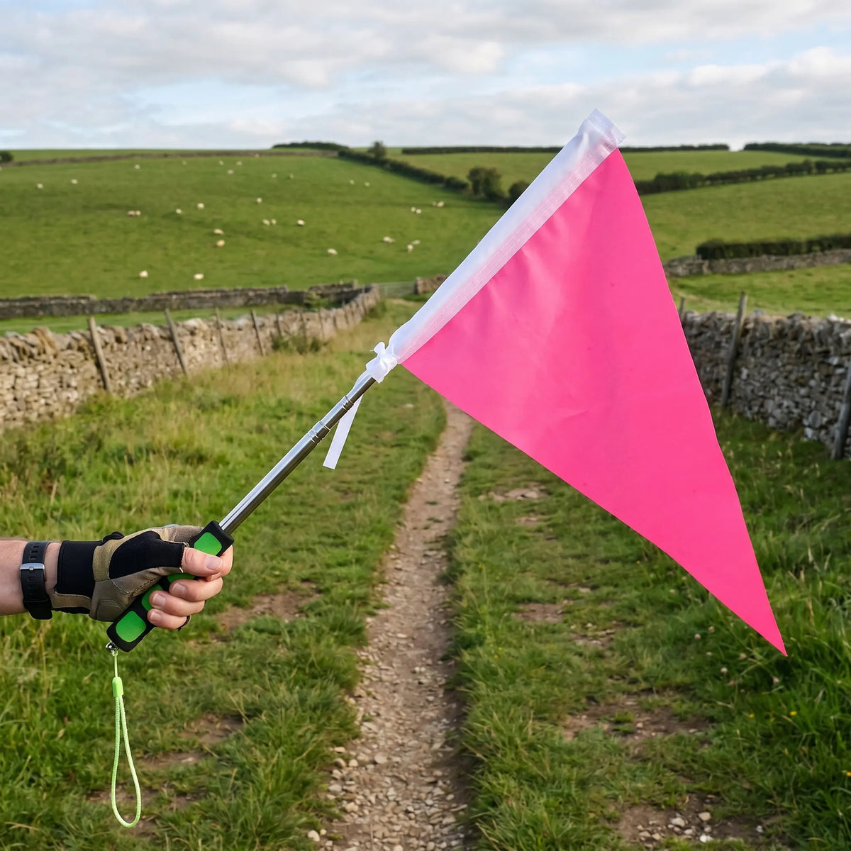 Telescopic Tour Guide Flag Pole – Stainless Steel Handheld Telescopic Flag Pole SWANS