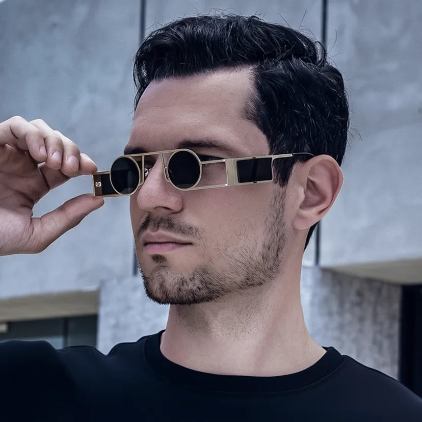 TOYEARN Steampunk Y2K Small Frame UV400 Sunglasses Unisex Fashion Sunglasses SWANS