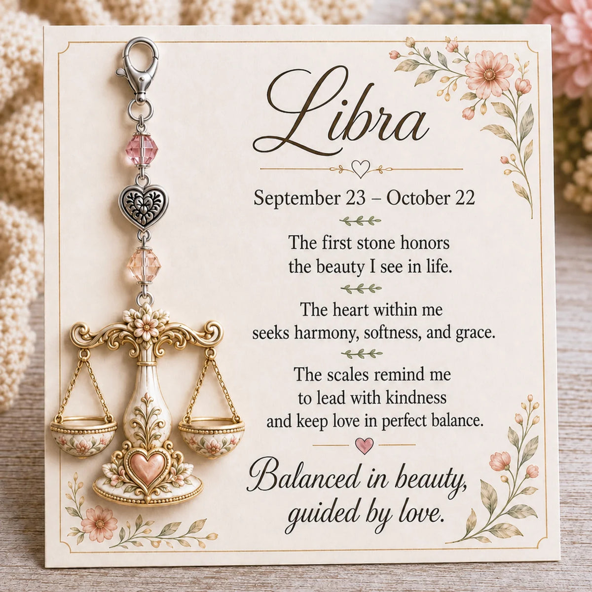 Zodiac Sign Acrylic Keychain – Astrology Horoscope Gift Zodiac Keychain SWANS acrylic-Libra