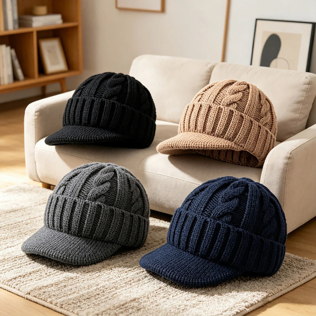 Winter Knitted Duckbill Beanie – Unisex Windproof Warm Hat Knitted Beanie Hat SWANS