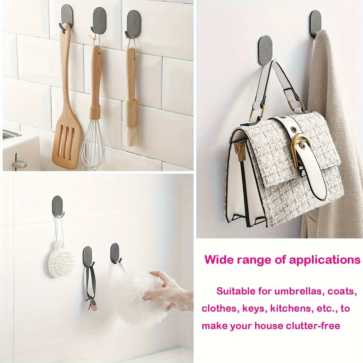 SWANS Heavy Duty Self-Adhesive Wall Hooks – No-Drill Adhesive Wall Hooks SWANS