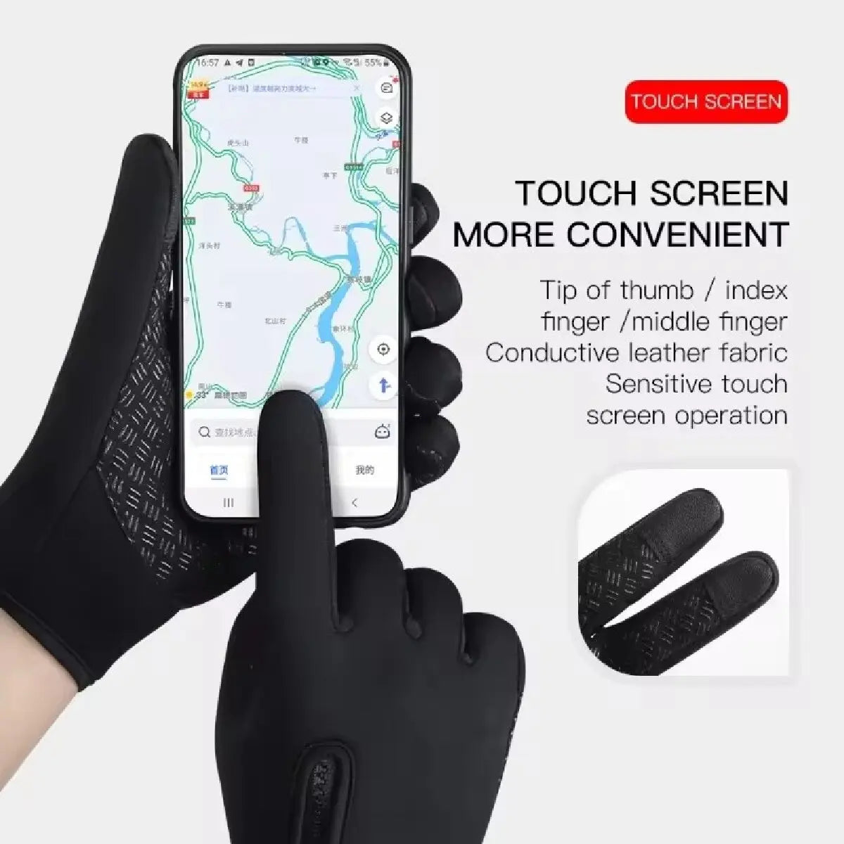 SWANS Thermal Touchscreen Winter Gloves – Windproof Cycling Winter Cycling Gloves SWANS