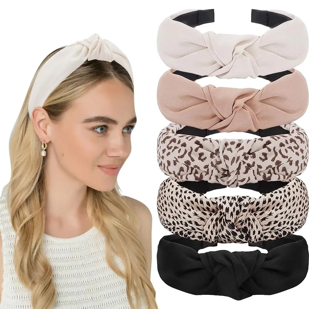 Women's Knotted Headband – Thick Top Knot Anti-Slip Hair Band Knotted Headband SWANS