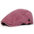 Men's Adjustable Newsboy Flat Cap – British Beret Hat Newsboy Flat Cap SWANS Wine red