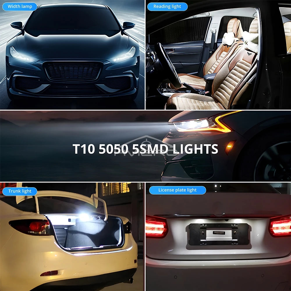 T10 W5W 5SMD LED Car Bulbs 12V | 20/50/100 Pack Error-Free LED Car Bulbs SWANS