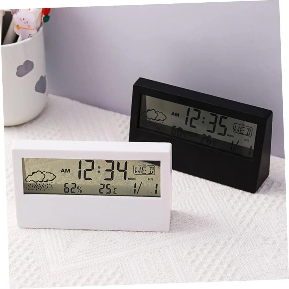 Digital Hygrometer Thermometer Clock – Indoor Temp & Humidity Hygrometer Alarm Clock SWANS