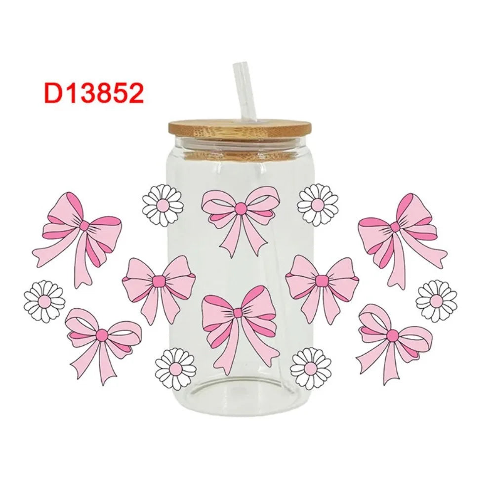 UV DTF Transfer Sticker – Waterproof Wrap for 16oz Glass Cup Cup Wrap Sticker SWANS 4