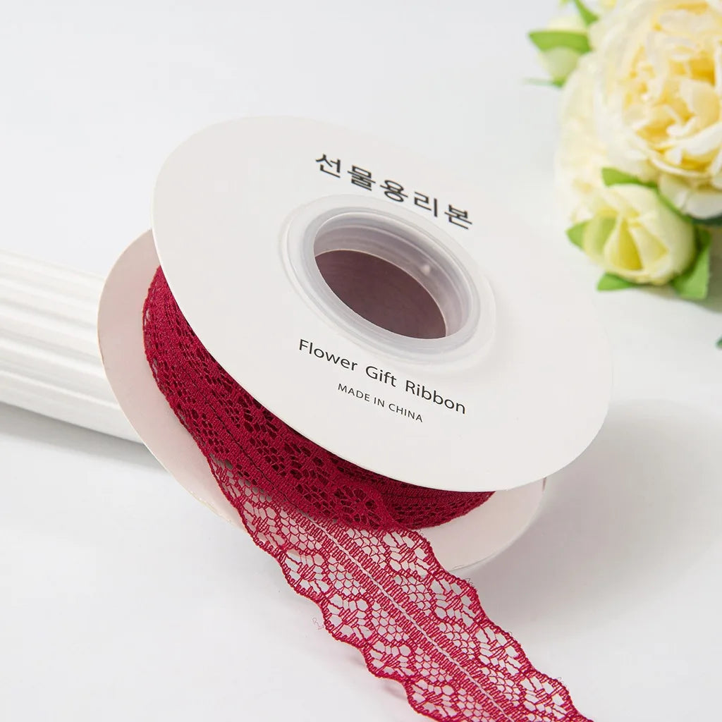 Hollow Out Polyester Lace Ribbon 3cm x 25 Yards – DIY Crafts Lace Craft Ribbon SWANS Wine Red-3cm 25y