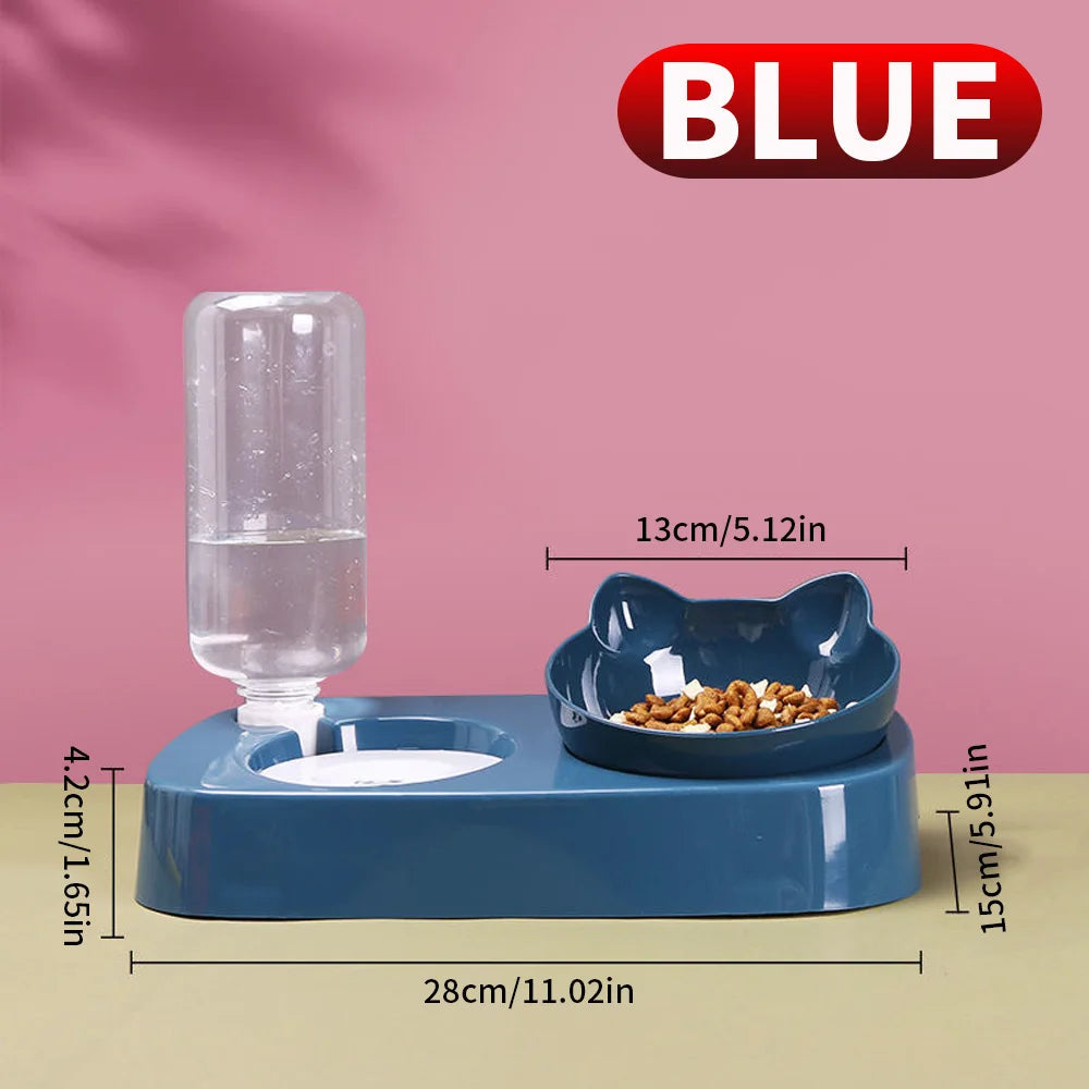 SWANS Double Pet Bowl – Auto Water Feeder for Cats & Dogs Double Pet Bowl SWANS BLUE