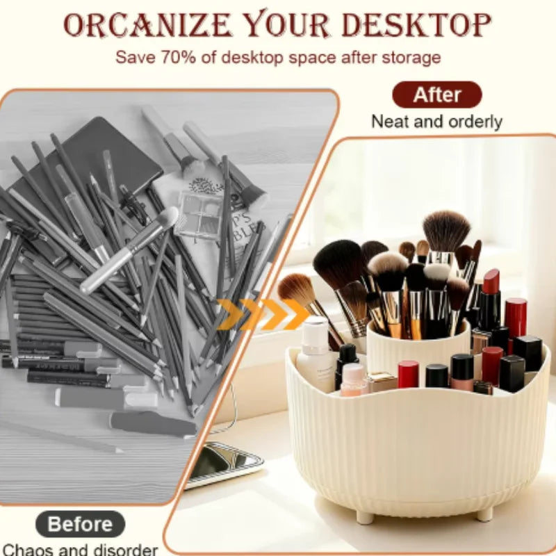 SWANS 360° Rotating Makeup Organizer – Acrylic Brush Holder Makeup Organizer SWANS