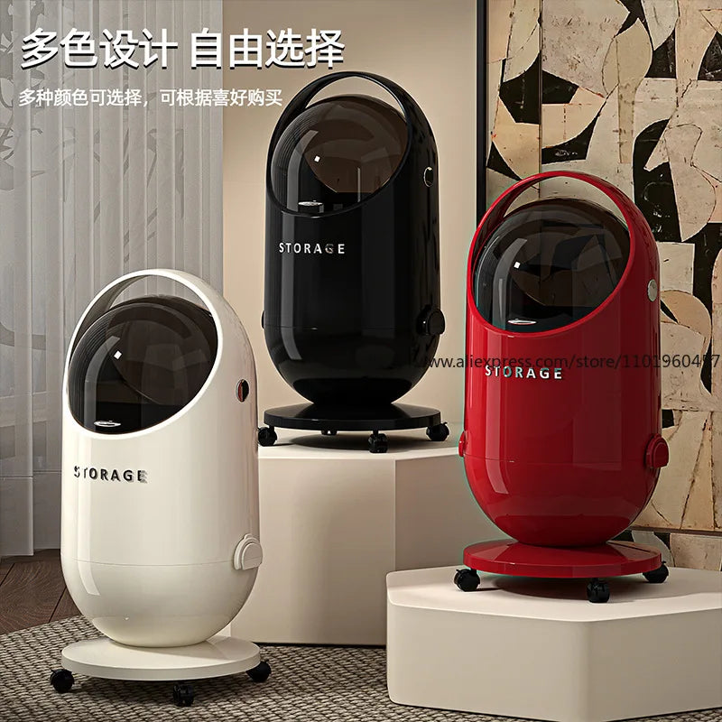 SWANS Rolling Trash Bin with Lid & Wheels – Stylish Home Waste Can Rolling Trash Bin SWANS