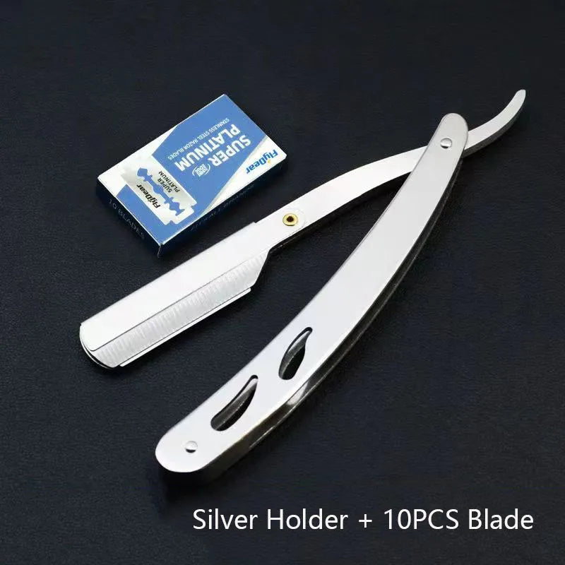 Yunchi Folding Barber Razor – Stainless Steel Men's Shaver Folding Barber Razor SWANS Blue