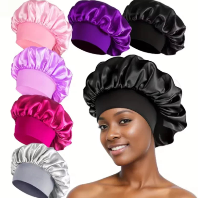 Satin Sleep Bonnet for Natural Curly Hair – Women's Silk Cap Satin Sleep Bonnet SWANS