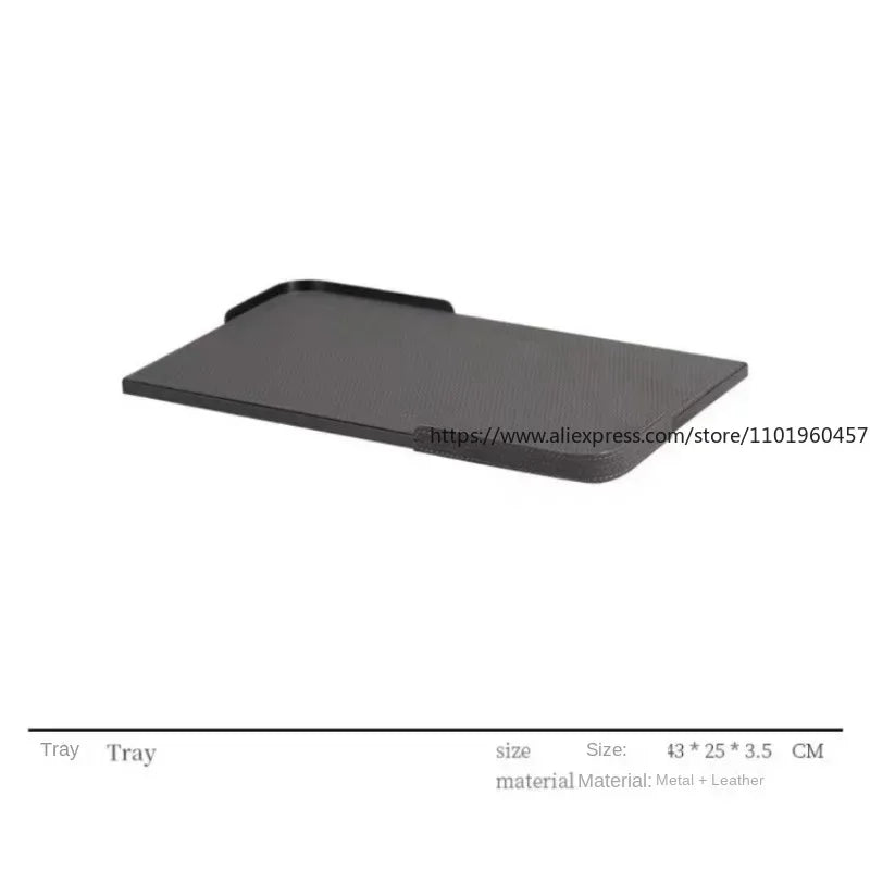 Nordic Leather Storage Tray – Woven Handle Jewelry Organizer Leather Storage Tray SWANS