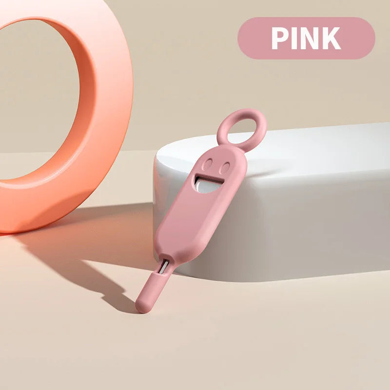 2-in-1 SIM Card Ejector Pin & Anti-Lost SIM Card Holder Case SIM Card Tool SWANS 1PCS PINK