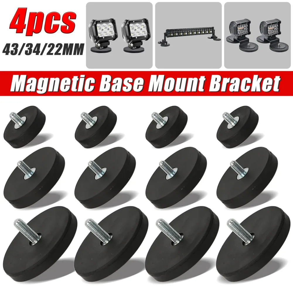 Magnetic Offroad Light Brackets 4-Pack – Universal LED Mounts LED Light Mount Bracket SWANS