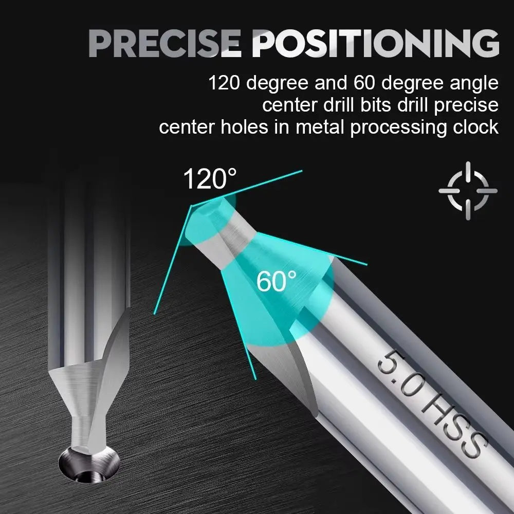 HSS Center Drill Bits 60° – 1mm to 6mm Metal Drilling Set Center Drill Bit SWANS