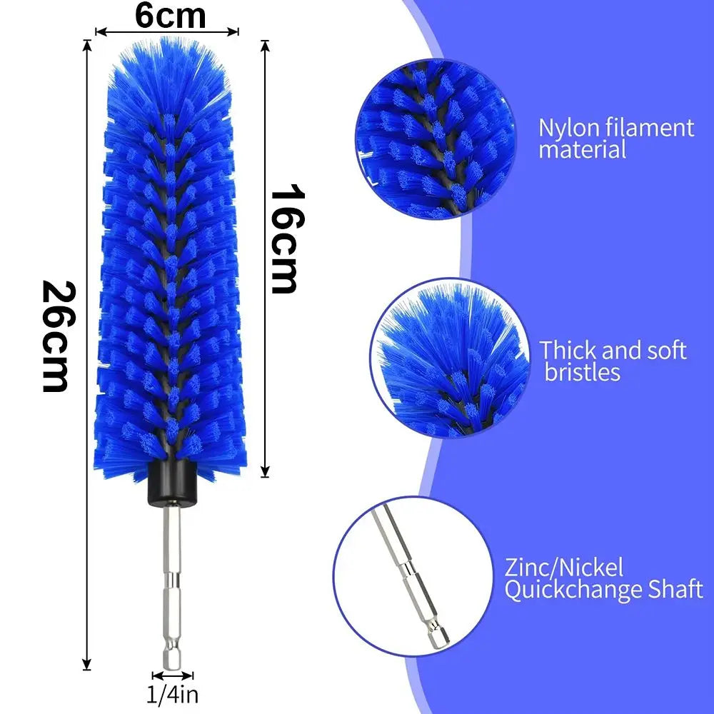 SWANS Nylon Drill Brush Attachment 1/4" Hex Power Scrubber Drill Cleaning Brush SWANS