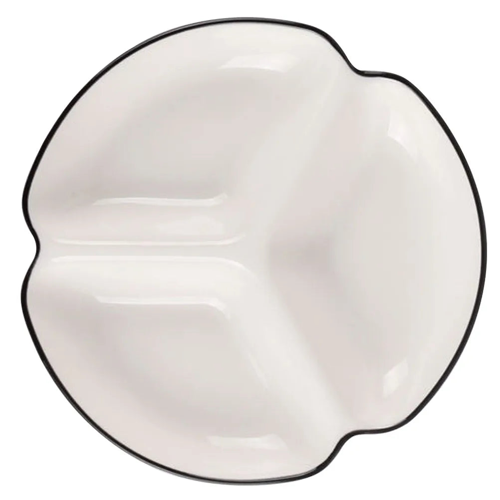 Ceramic Divided Serving Plate – Multi-Compartment Dish Divided Serving Plate SWANS