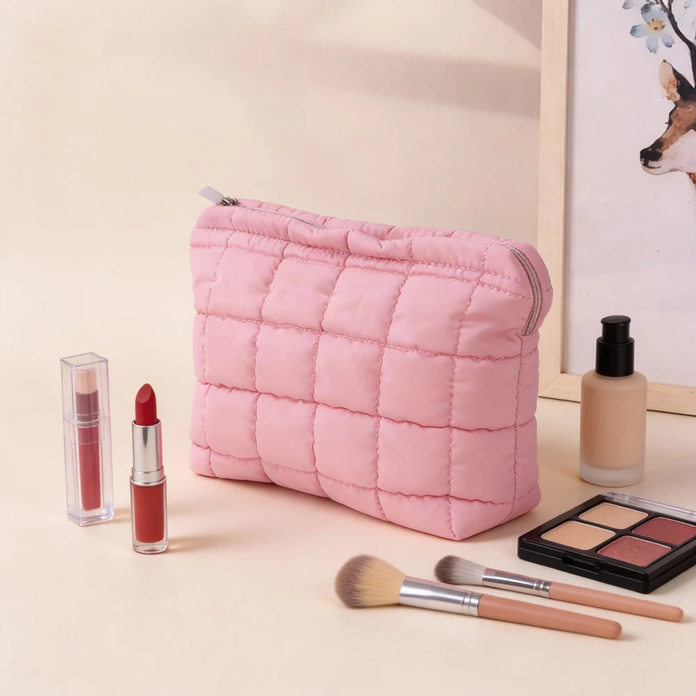 Large Women's Makeup Bag – Zipper Cosmetic Organizer Pouch Cosmetic Makeup Bag SWANS