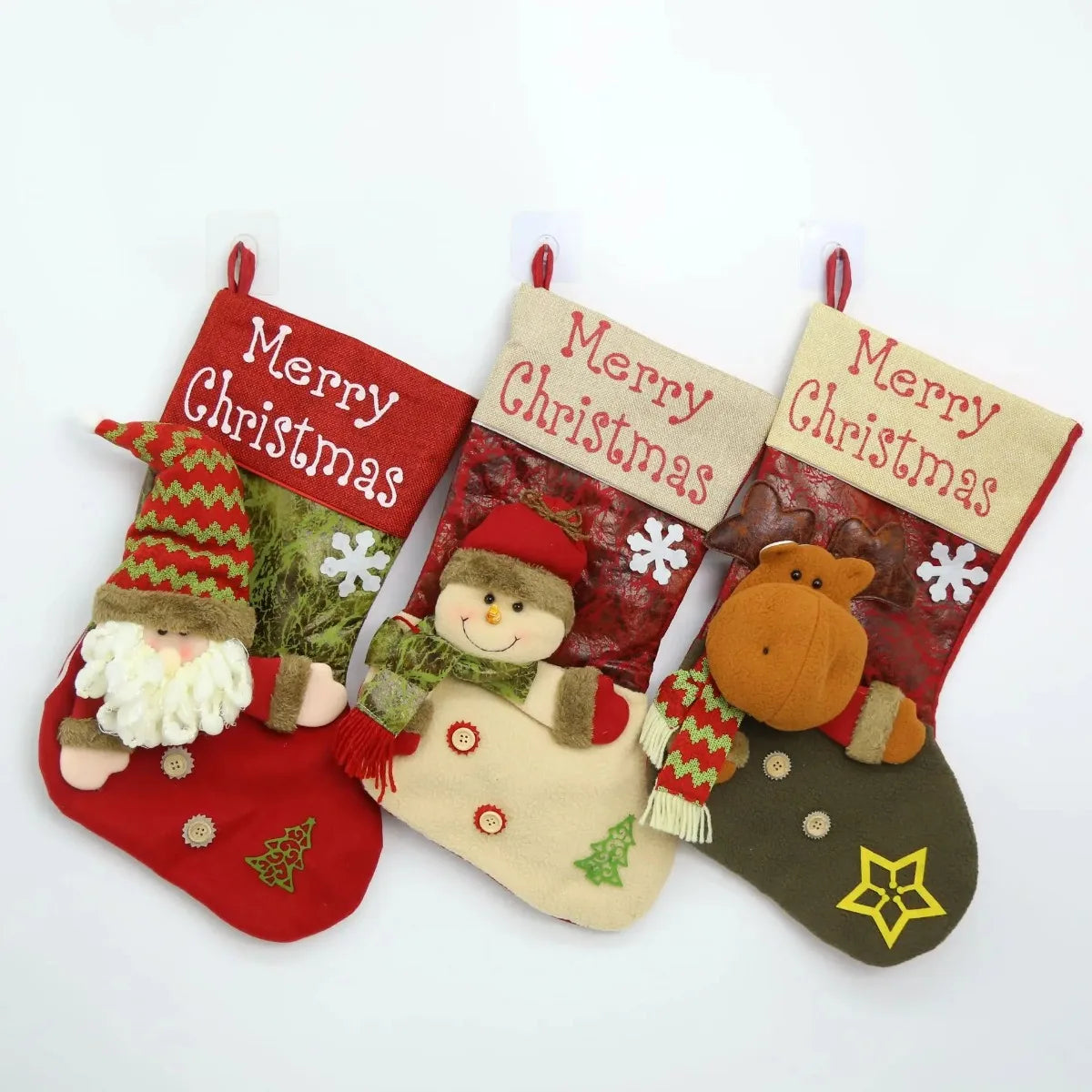 Big Head Doll Christmas Stocking Plush Candy Gift Bag Ornament Christmas Stocking Ornament SWANS