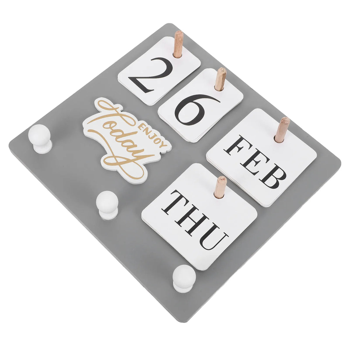 Wood Perpetual Calendar – Wall Mount & Desk with Hook Perpetual Calendar SWANS