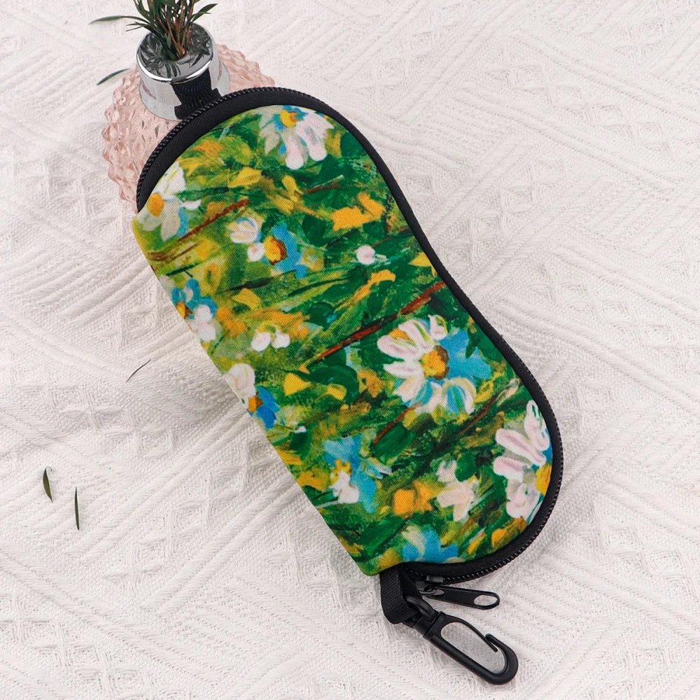 Van Gogh Art Zipper Eyeglass Case – Neoprene Sunglasses Pouch Eyeglass Case SWANS