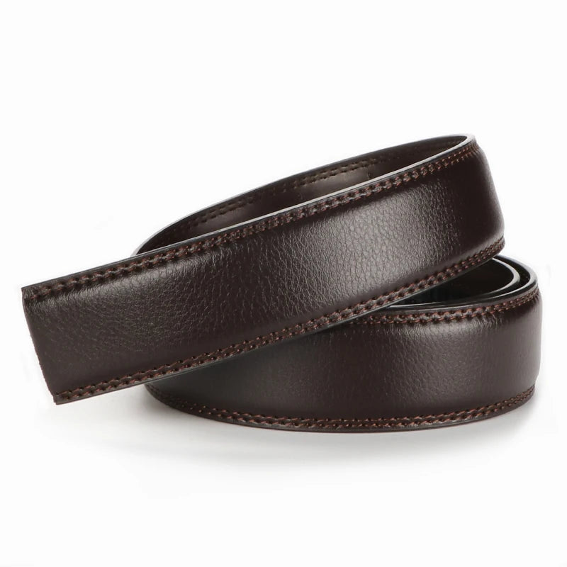 2-Pack Men's Split Leather Belts for Auto Buckle – Black & Brown Men's Leather Belt SWANS