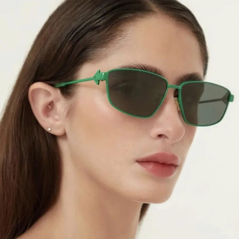 TOYEARN Vintage Square Sunglasses UV400 Metal Steampunk Shades Fashion Sunglasses SWANS