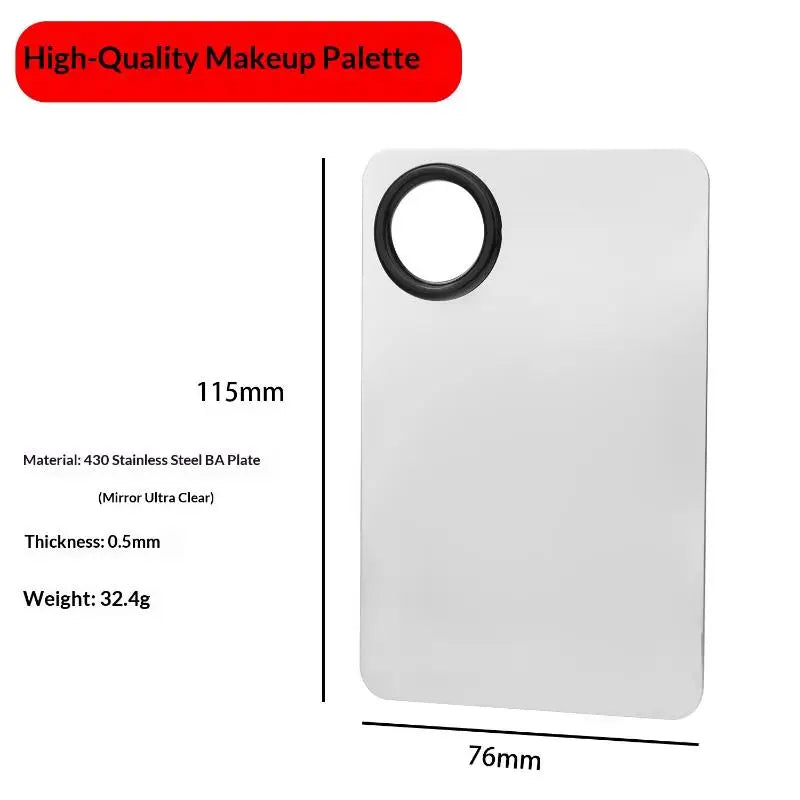 Stainless Steel Makeup Mixing Palette & Spatula | Mirror Finish Makeup Mixing Palette SWANS A