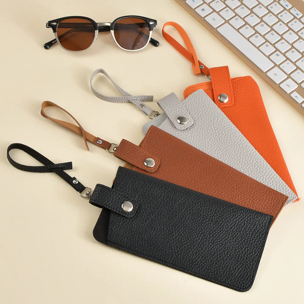 Slim PU Leather Eyeglass Case – Travel Sunglasses Pouch Eyeglass Case SWANS
