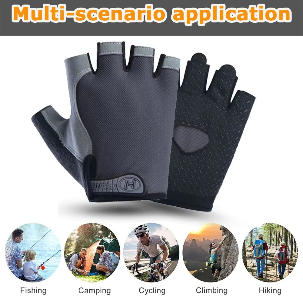 Unisex Half Finger Cycling Gym Gloves – Breathable Anti-Slip Cycling Sport Gloves SWANS
