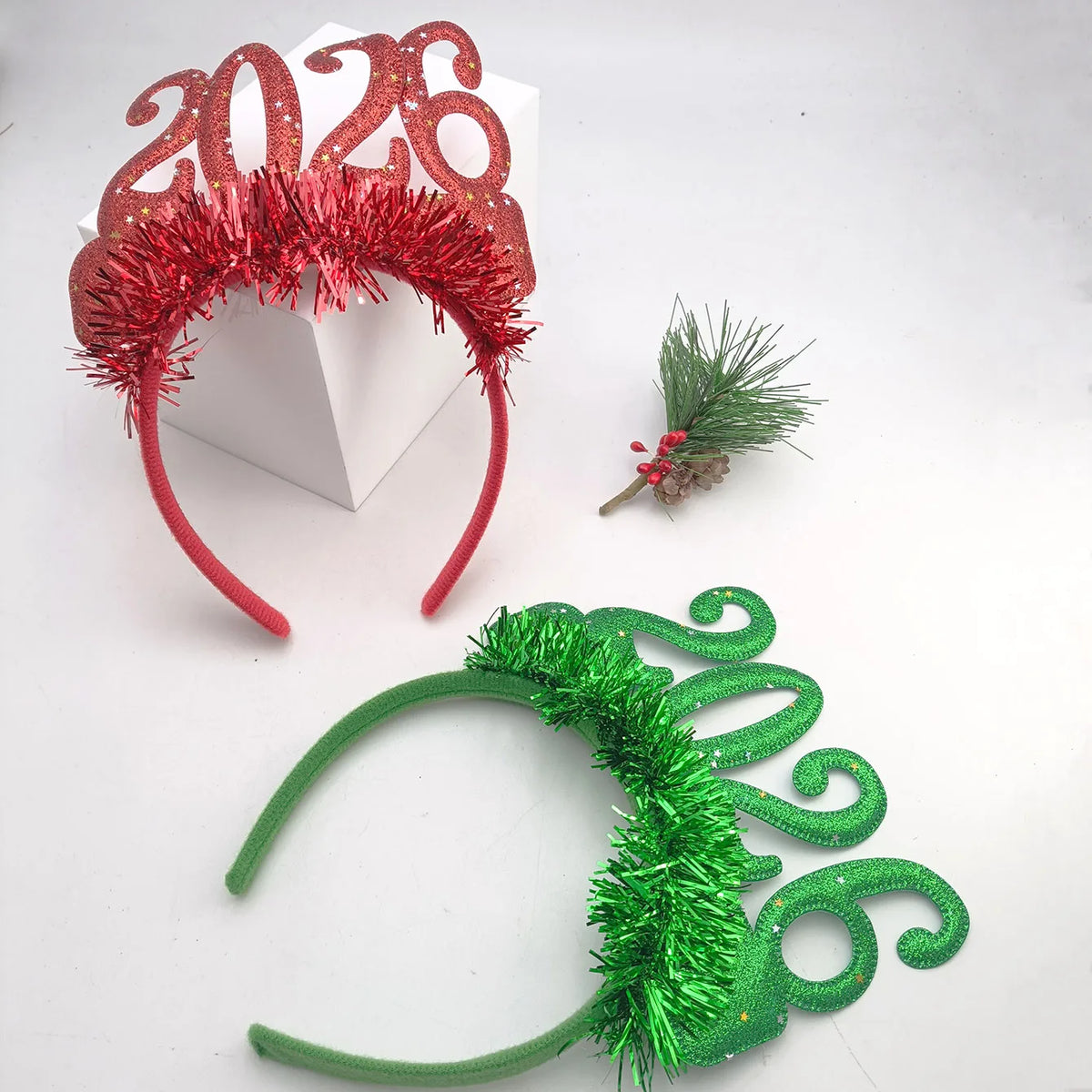 2026 New Year Christmas Glitter Headband | Festive Party Prop Festive Party Headband SWANS