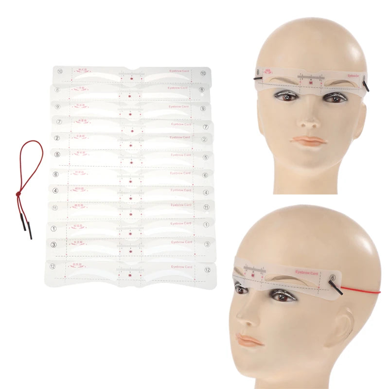 12-Pack Reusable Silicone Eyebrow Stencils – DIY Shaping Kit Eyebrow Stencil Set SWANS