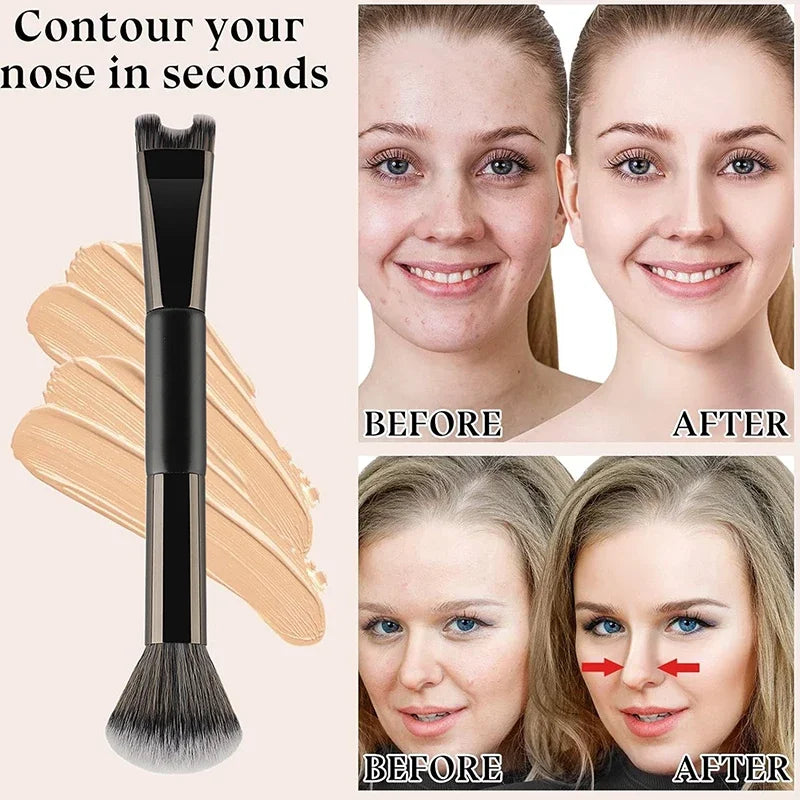 U-Shaped Nose Contour Brush – 2-in-1 Sculpting Makeup Tool Contour Makeup Brush SWANS