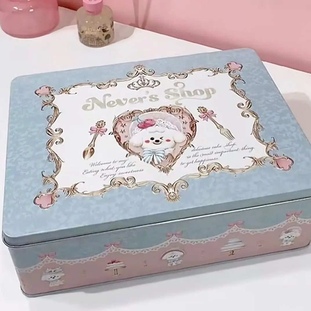 Flower Knows Limited Edition Blue Tin Makeup Cosmetics Box Makeup Storage Tin SWANS Iron box